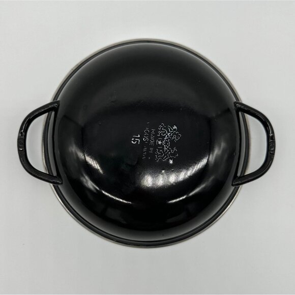 Vintage Blue Enamelware Saute Pan Skillet Yugoslavia Emo Celtic Small 6.25” - Picture 3 of 8
